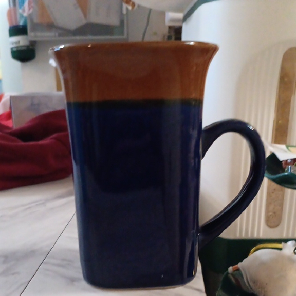 Artisan Blue and Brown Ceramic Mug